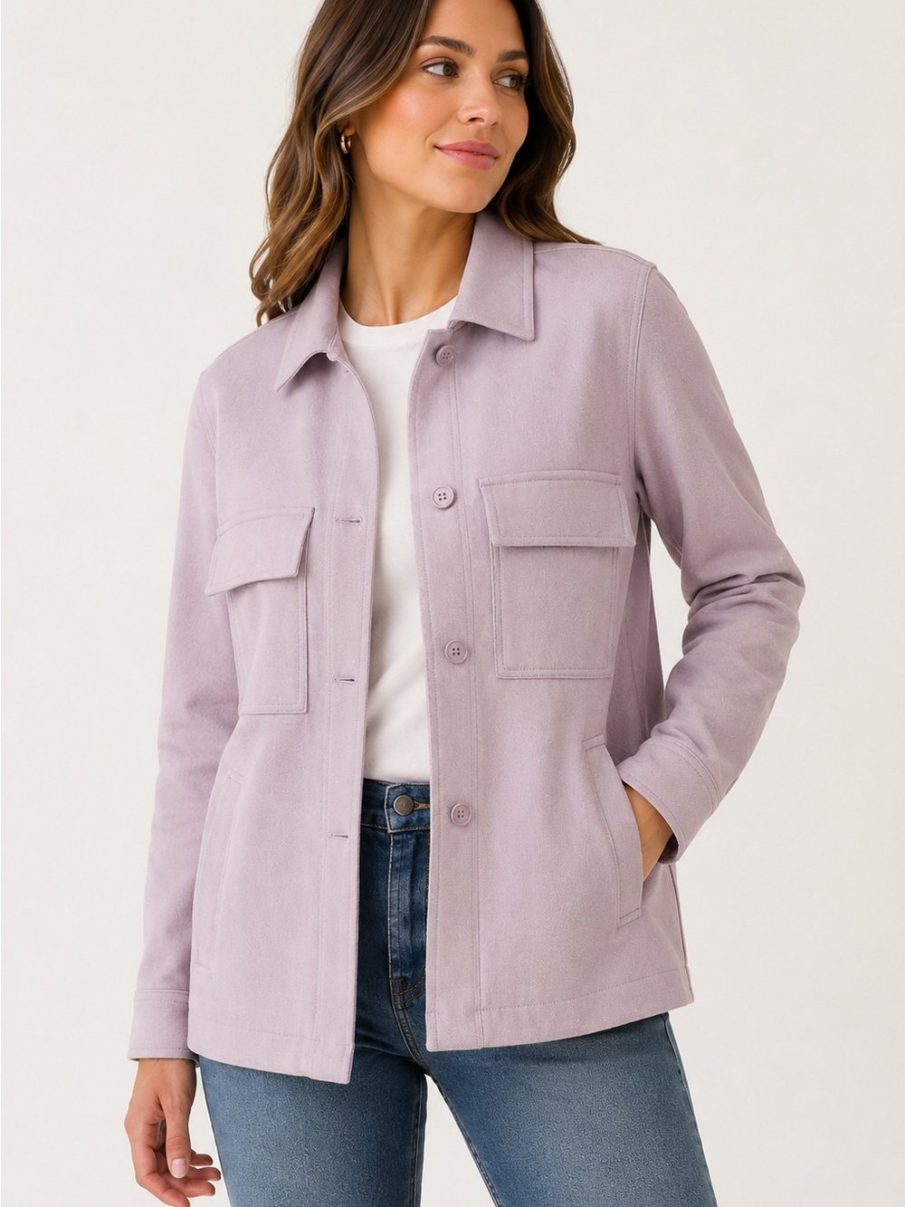 Zara Overshirt Jacket – Light Mauve – Size Sma